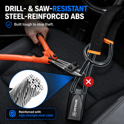 Detail IQ Dual-Lock Anti-Theft Steering Wheel Security System