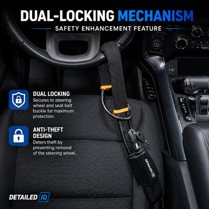 Detail IQ Dual-Lock Anti-Theft Steering Wheel Security System